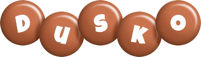 Dusko candy-brown logo