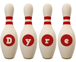 Dyre bowling-pin logo