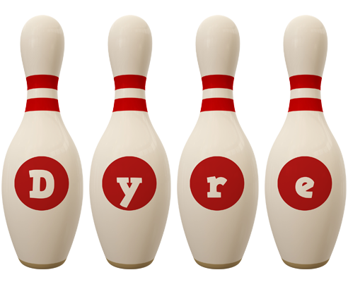 Dyre bowling-pin logo