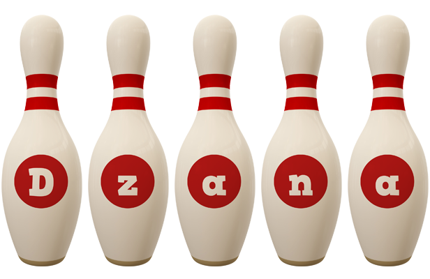 Dzana bowling-pin logo