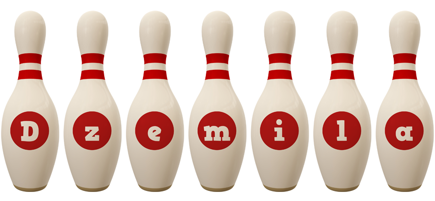Dzemila bowling-pin logo