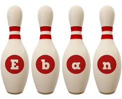 Eban bowling-pin logo