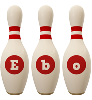 Ebo bowling-pin logo