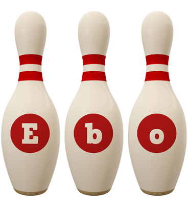 Ebo bowling-pin logo