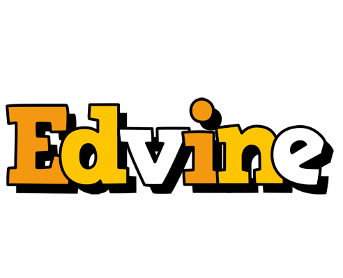 Edvine cartoon logo