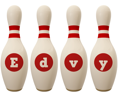 Edvy bowling-pin logo