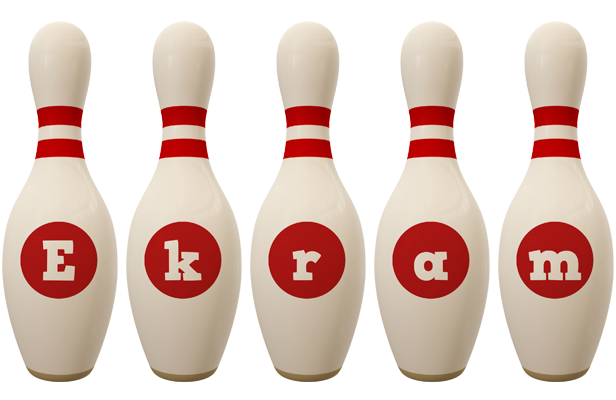 Ekram bowling-pin logo