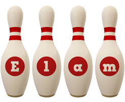 Elam bowling-pin logo