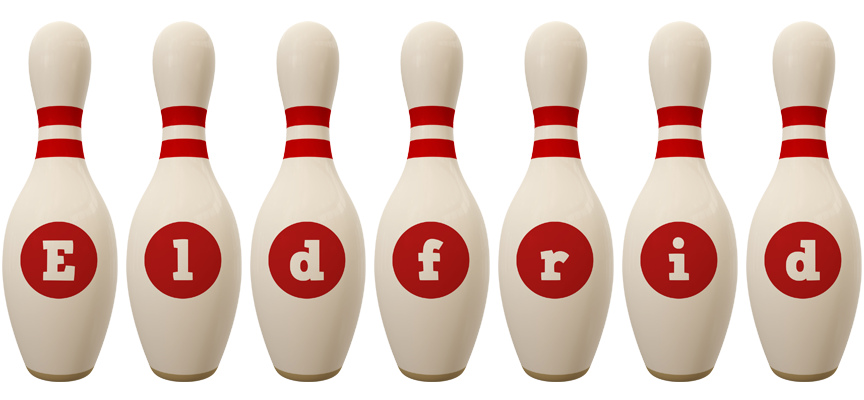 Eldfrid bowling-pin logo