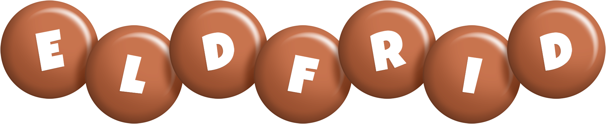 Eldfrid candy-brown logo