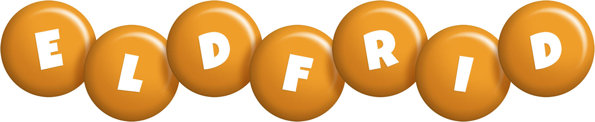 Eldfrid candy-orange logo