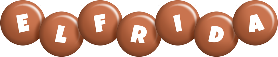 Elfrida candy-brown logo