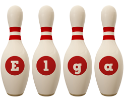 Elga bowling-pin logo