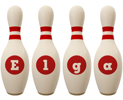 Elga bowling-pin logo