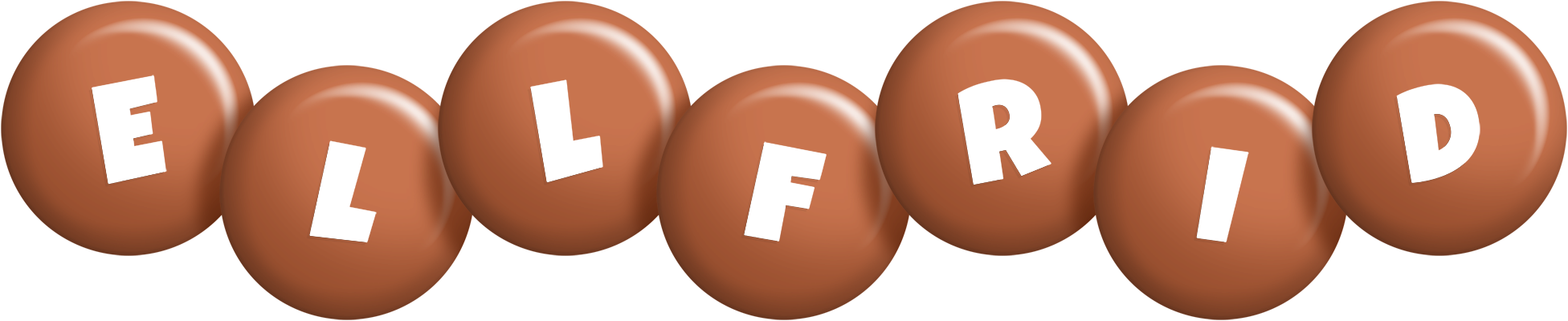 Ellfrid candy-brown logo