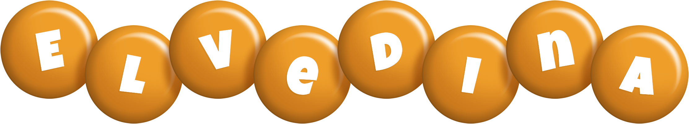 Elvedina candy-orange logo