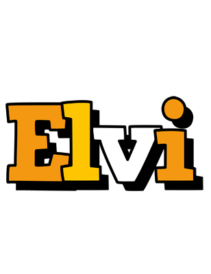 Elvi cartoon logo