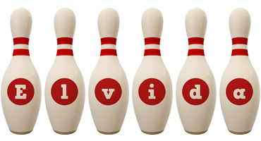 Elvida bowling-pin logo