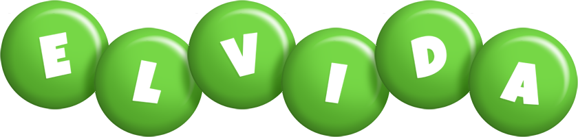 Elvida candy-green logo