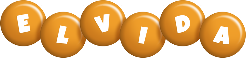 Elvida candy-orange logo