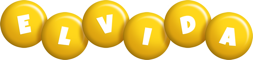 Elvida candy-yellow logo