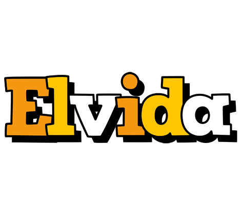 Elvida cartoon logo