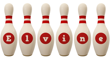 Elvine bowling-pin logo