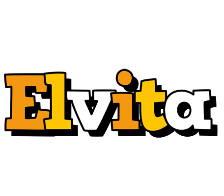Elvita cartoon logo
