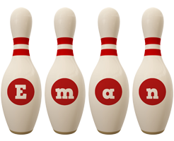 Eman bowling-pin logo