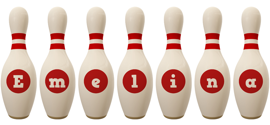 Emelina bowling-pin logo