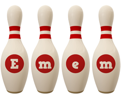 Emem bowling-pin logo