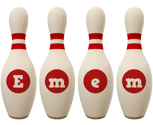 Emem bowling-pin logo