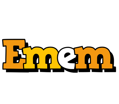 Emem cartoon logo
