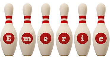 Emeric bowling-pin logo