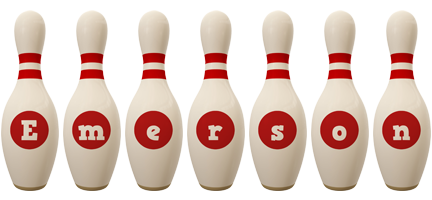 Emerson bowling-pin logo