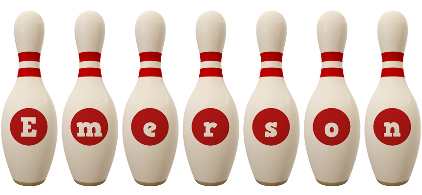Emerson bowling-pin logo
