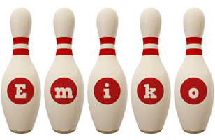 Emiko bowling-pin logo