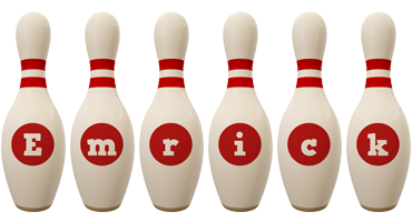 Emrick bowling-pin logo