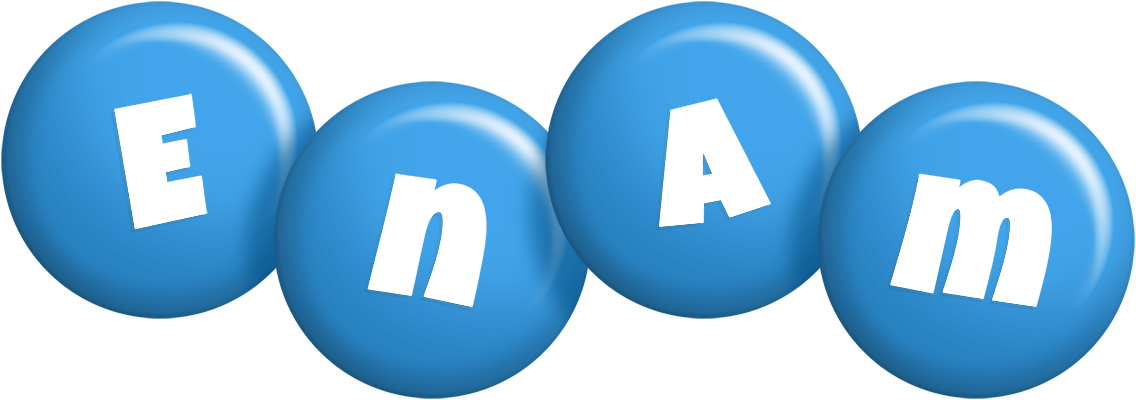 Enam candy-blue logo