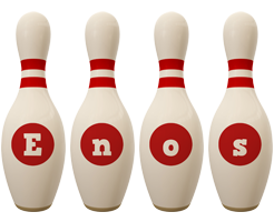 Enos bowling-pin logo