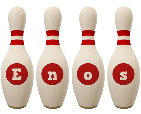Enos bowling-pin logo