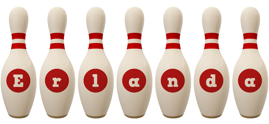 Erlanda bowling-pin logo