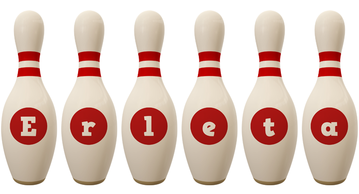 Erleta bowling-pin logo