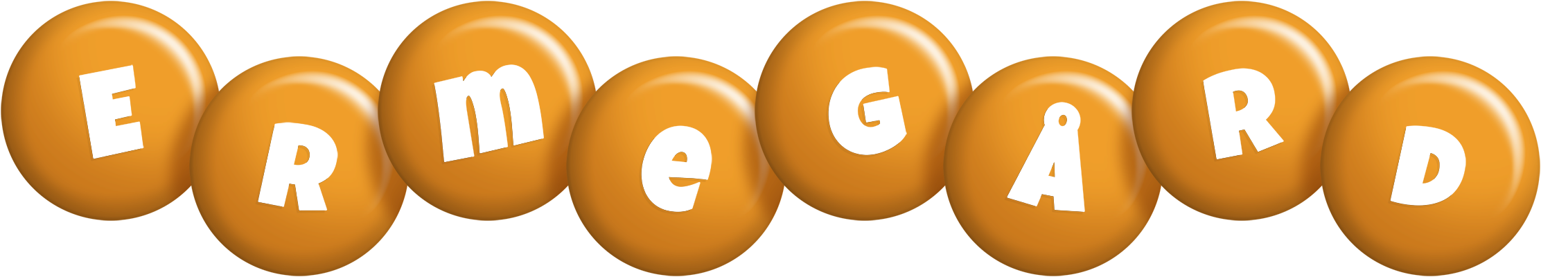 Ermegård candy-orange logo
