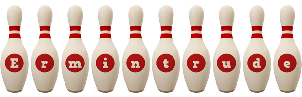 Ermintrude bowling-pin logo