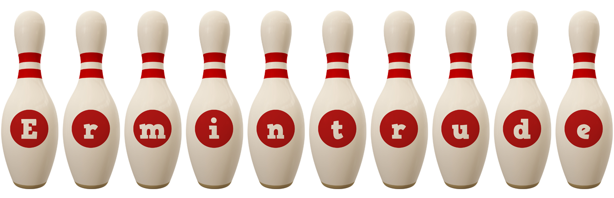 Ermintrude bowling-pin logo