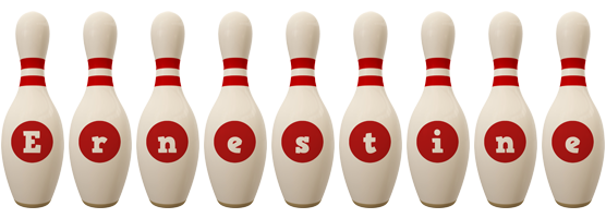 Ernestine bowling-pin logo