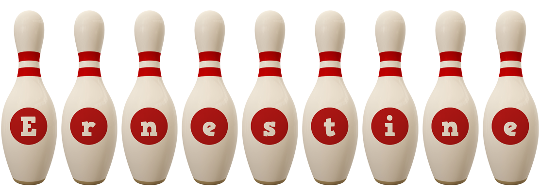 Ernestine bowling-pin logo
