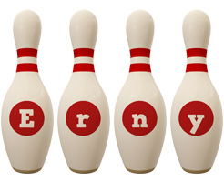 Erny bowling-pin logo