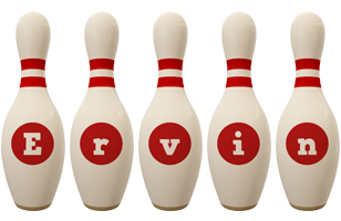 Ervin bowling-pin logo